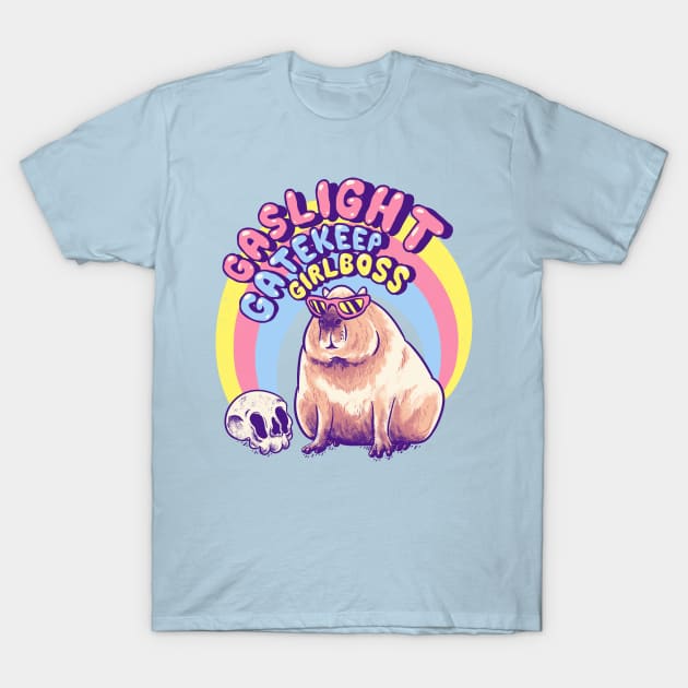 Gaslight Gatekeep Girlboss - Capybara MEME T-Shirt by anycolordesigns